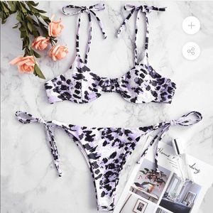 BOGO Safari bikini in lavender/black/white